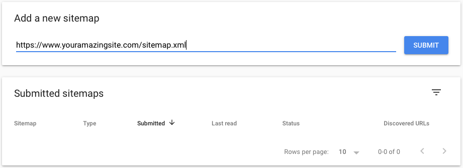 Submitting your XML sitemap in Google Search Console.